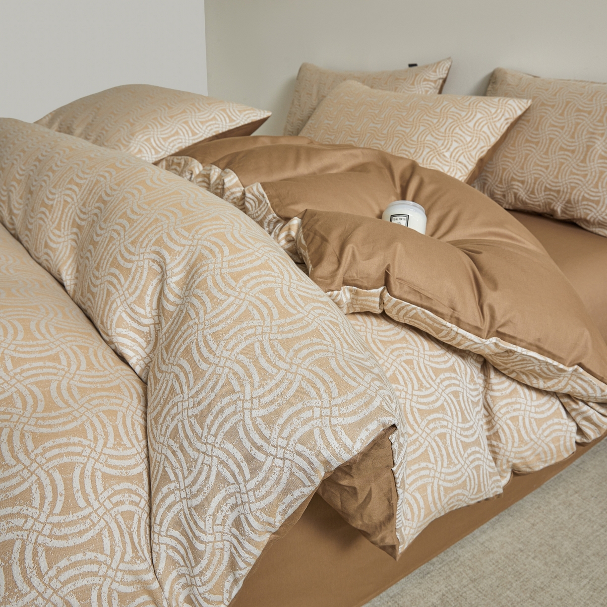 乐家毛巾被（工厂自产自销） 2026新款40s全棉纯棉色织提花四件套 晨格间奏