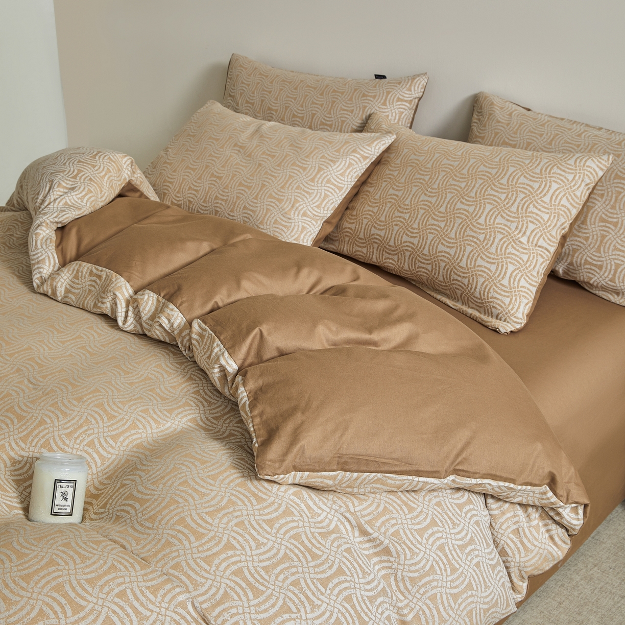 91家纺网 家纺一手货源 找家纺 乐家毛巾被（工厂自产自销） 2026新款40s全棉纯棉色织提花四件套 晨格间奏