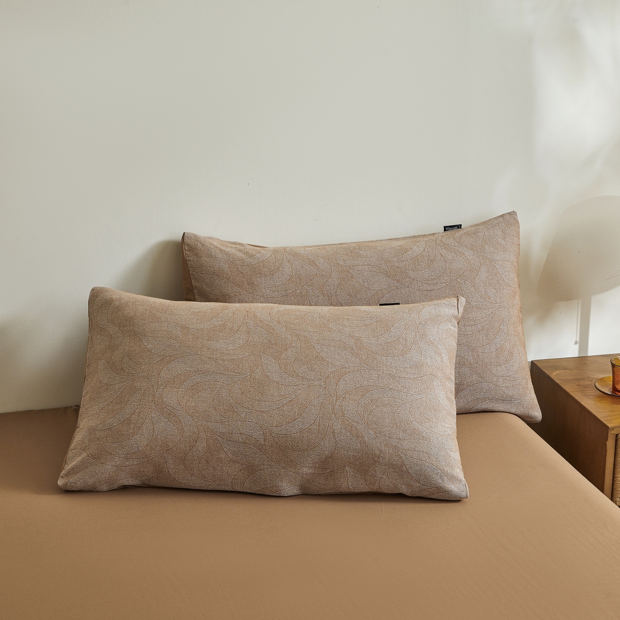 91家纺网 家纺一手货源 找家纺 乐家毛巾被（工厂自产自销） 2026新款40s全棉纯棉色织提花四件套 晨间雾影