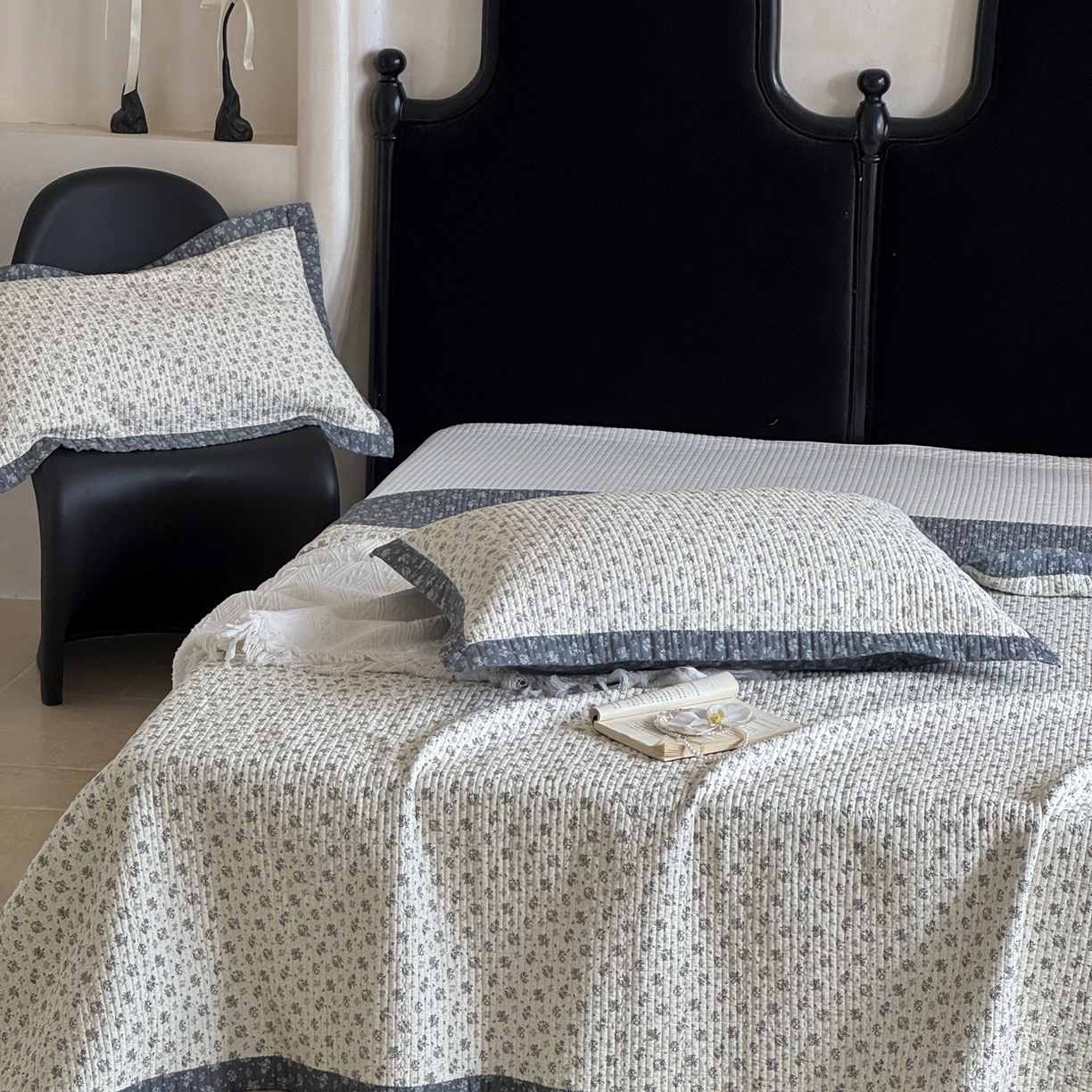 91家纺网 家纺一手货源 找家纺 床盖工厂店 2026春夏新款双面100%全棉填充80棉花床盖三件套 四月天