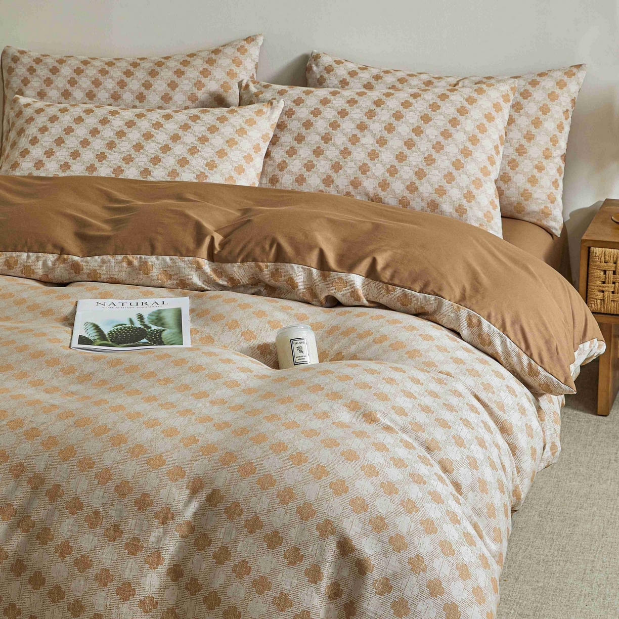 91家纺网 家纺一手货源 找家纺 乐家毛巾被（工厂自产自销） 2026新款40s全棉纯棉色织提花四件套 春韵花朝