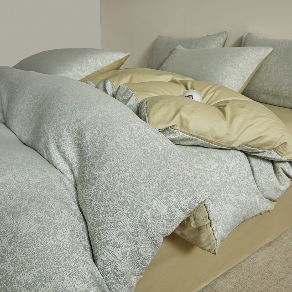 乐家毛巾被（工厂自产自销） 2026新款40s全棉纯棉色织提花四件套 浮光掠影