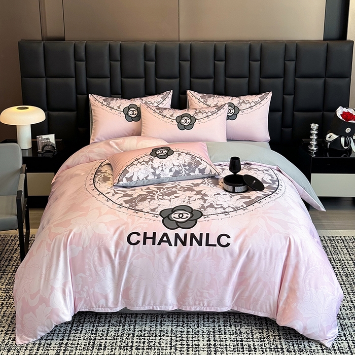 奥汀洛家纺 2026新款轻奢数码印花冰丝四件套 香蜜