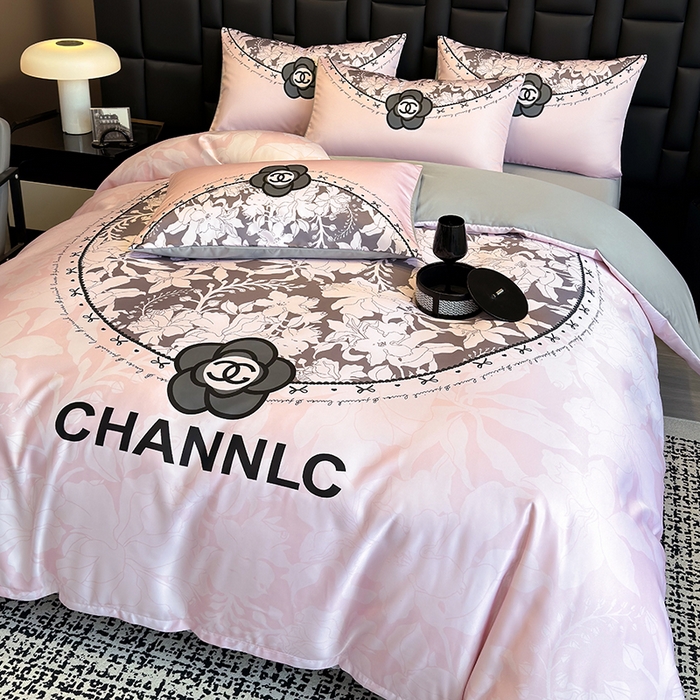 91家纺网 家纺一手货源 找家纺 奥汀洛家纺 2026新款轻奢数码印花冰丝四件套 香蜜