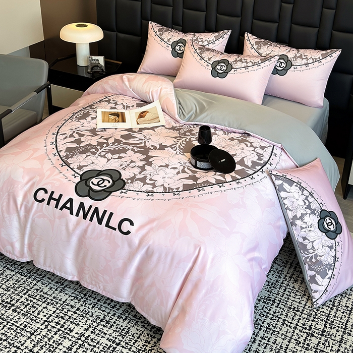 91家纺网 家纺一手货源 找家纺 奥汀洛家纺 2026新款轻奢数码印花冰丝四件套 香蜜