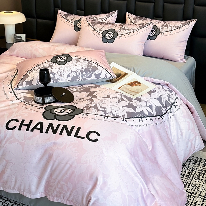 91家纺网 家纺一手货源 找家纺 奥汀洛家纺 2026新款轻奢数码印花冰丝四件套 香蜜