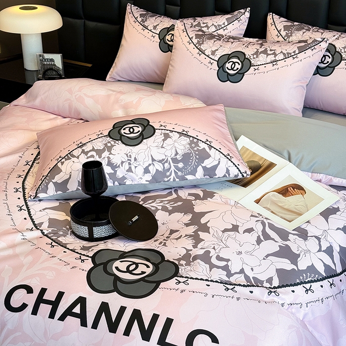 91家纺网 家纺一手货源 找家纺 奥汀洛家纺 2026新款轻奢数码印花冰丝四件套 香蜜