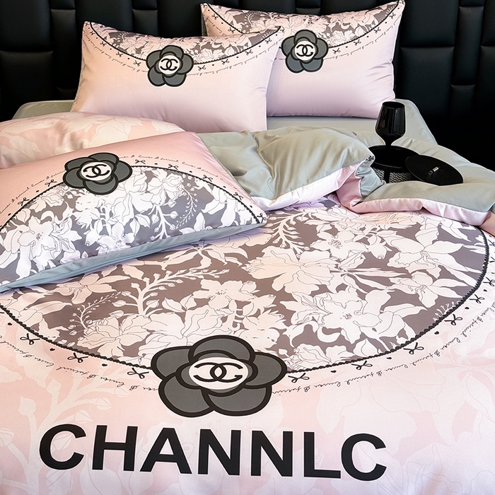 91家纺网 家纺一手货源 找家纺 奥汀洛家纺 2026新款轻奢数码印花冰丝四件套 香蜜