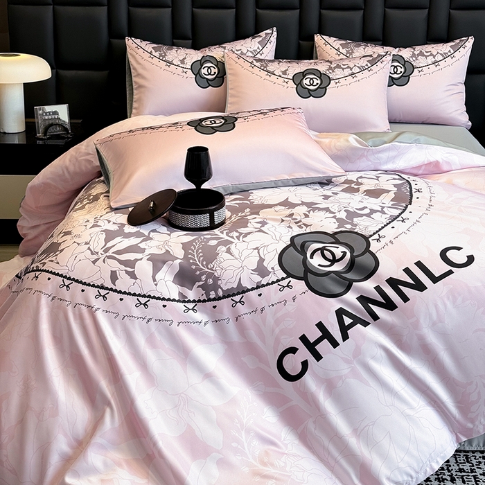 91家纺网 家纺一手货源 找家纺 奥汀洛家纺 2026新款轻奢数码印花冰丝四件套 香蜜