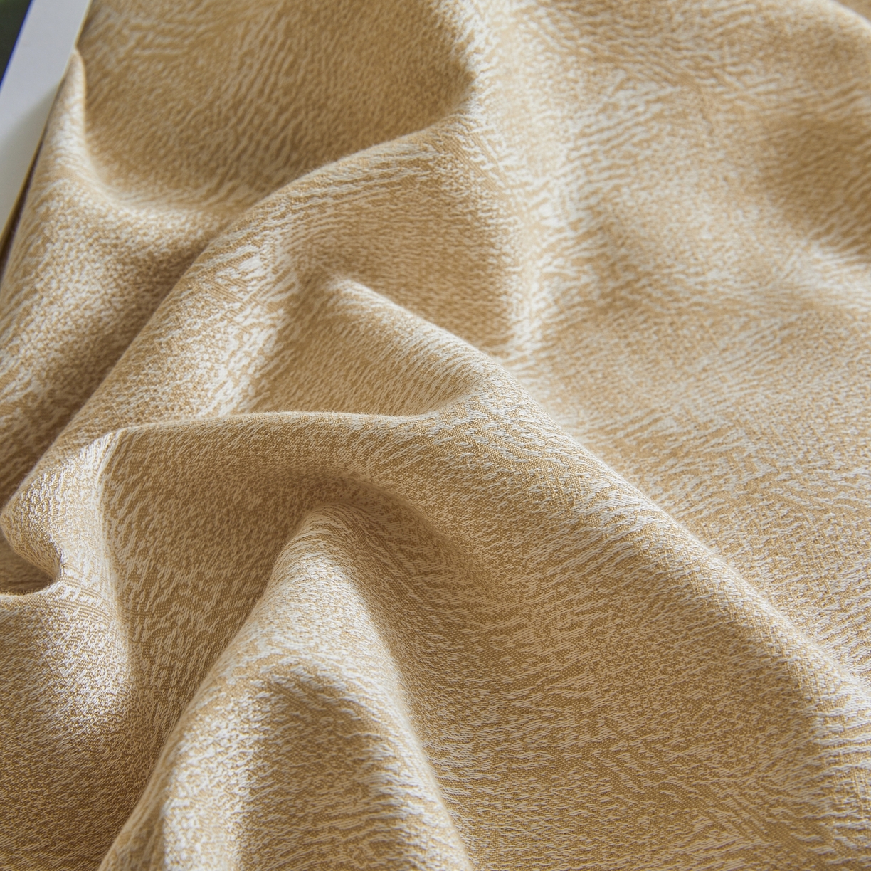 91家纺网 家纺一手货源 找家纺 乐家毛巾被（工厂自产自销） 2026新款40s全棉纯棉色织提花四件套 光阴-黄