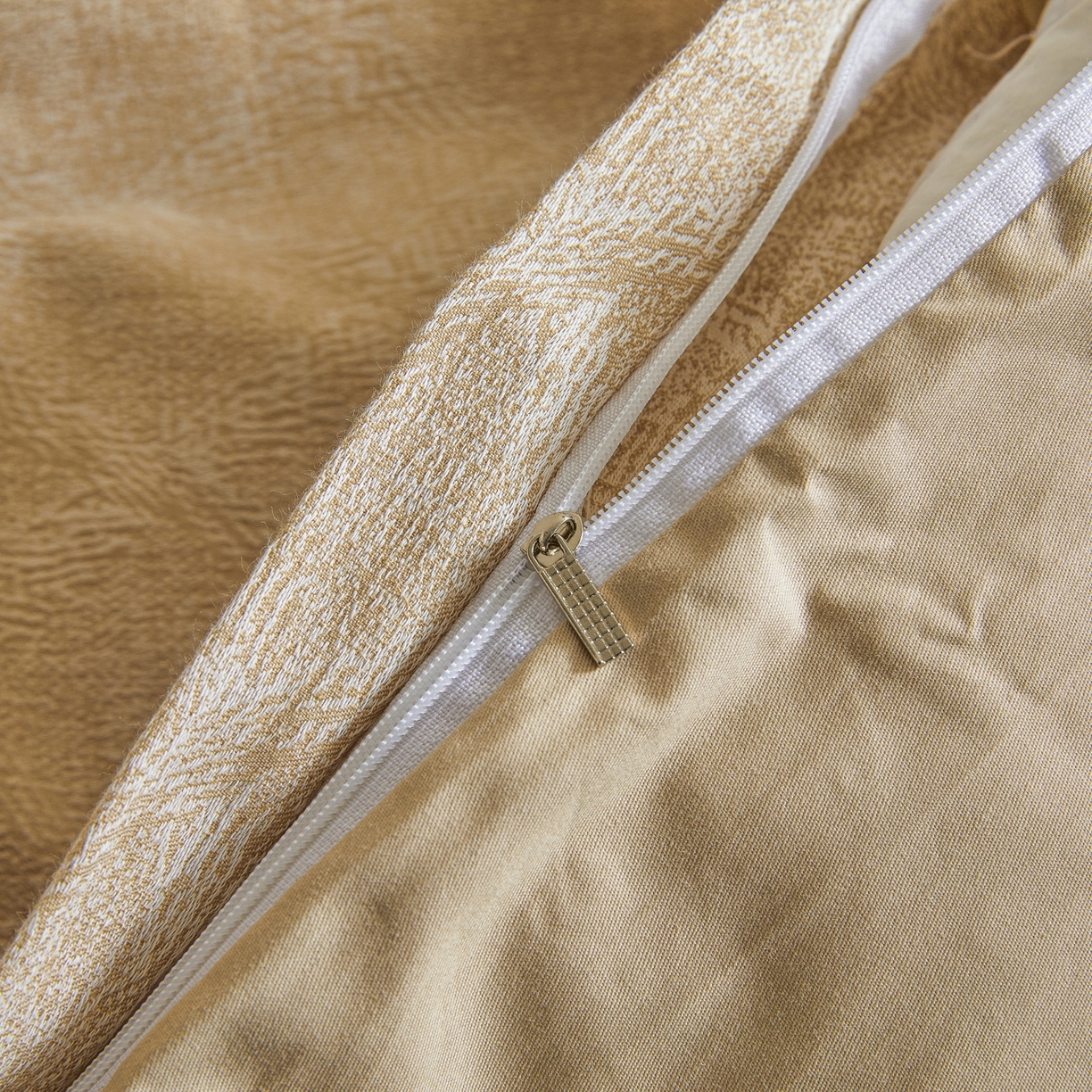 91家纺网 家纺一手货源 找家纺 乐家毛巾被（工厂自产自销） 2026新款40s全棉纯棉色织提花四件套 光阴-黄