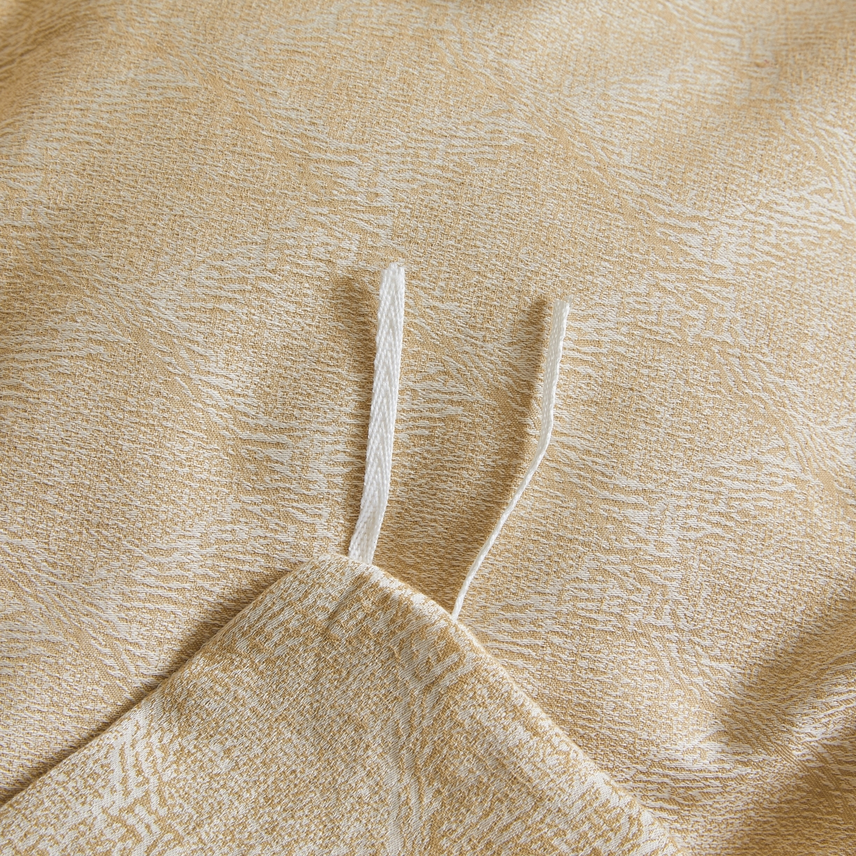 91家纺网 家纺一手货源 找家纺 乐家毛巾被（工厂自产自销） 2026新款40s全棉纯棉色织提花四件套 光阴-黄