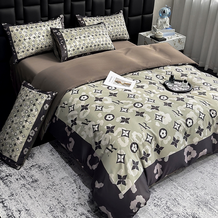 91家纺网 家纺一手货源 找家纺 奥汀洛家纺 2026新款轻奢数码印花冰丝四件套 星尚