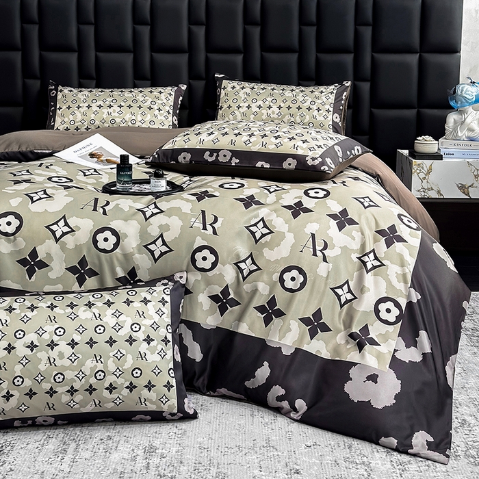 91家纺网 家纺一手货源 找家纺 奥汀洛家纺 2026新款轻奢数码印花冰丝四件套 星尚