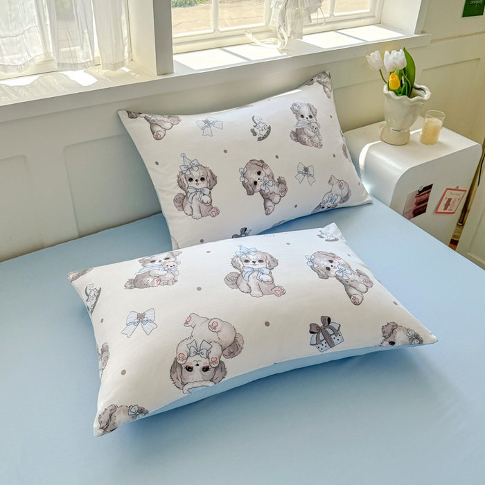 91家纺网 家纺一手货源 找家纺 优卡迪家纺馆 2026春夏新款针织棉双层纱夏被夏凉被空调被四件套【下载文件夹包含买家秀】 萌宠