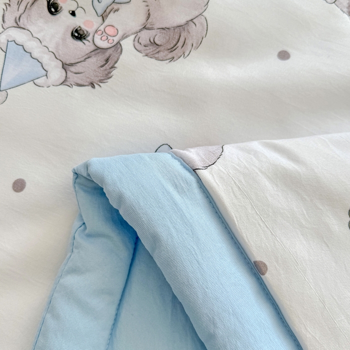 91家纺网 家纺一手货源 找家纺 优卡迪家纺馆 2026春夏新款针织棉双层纱夏被夏凉被空调被四件套【下载文件夹包含买家秀】 萌宠