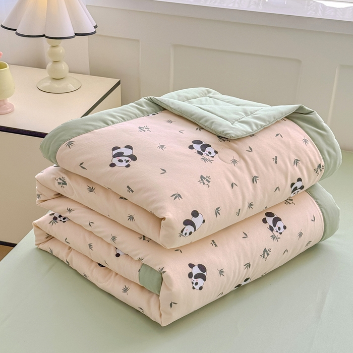 91家纺网 家纺一手货源 找家纺 优卡迪家纺馆 2026春夏新款针织棉双层纱夏被夏凉被空调被四件套【下载文件夹包含买家秀】 呢喃