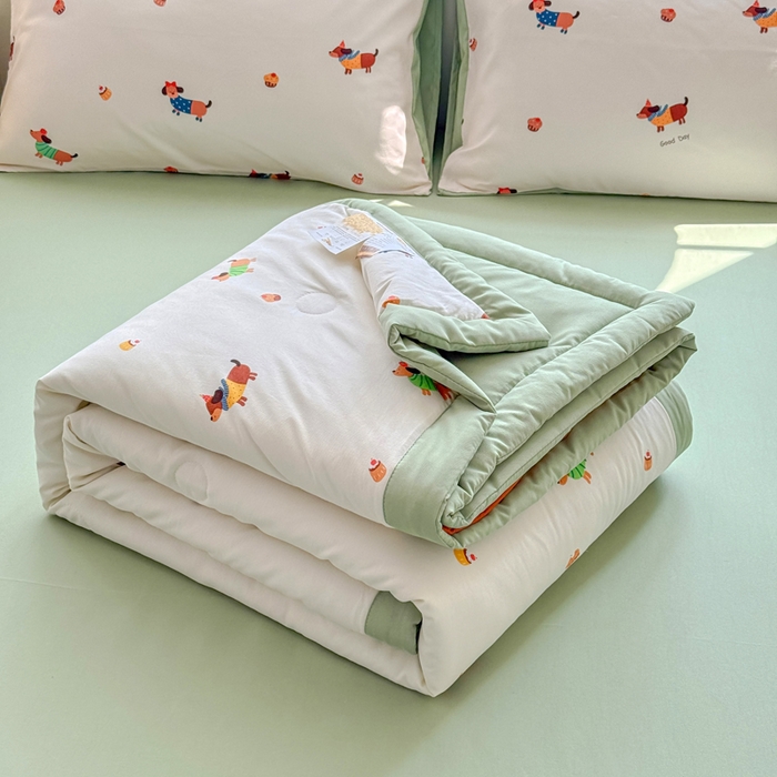 91家纺网 家纺一手货源 找家纺 优卡迪家纺馆 2026春夏新款针织棉双层纱夏被夏凉被空调被四件套【下载文件夹包含买家秀】 守望