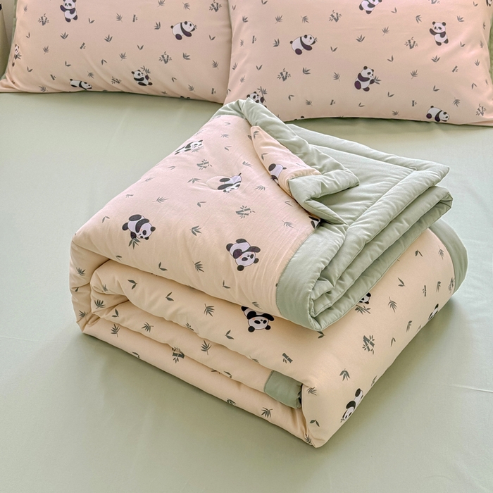 91家纺网 家纺一手货源 找家纺 优卡迪家纺馆 2026春夏新款针织棉双层纱夏被夏凉被空调被四件套【下载文件夹包含买家秀】 呢喃