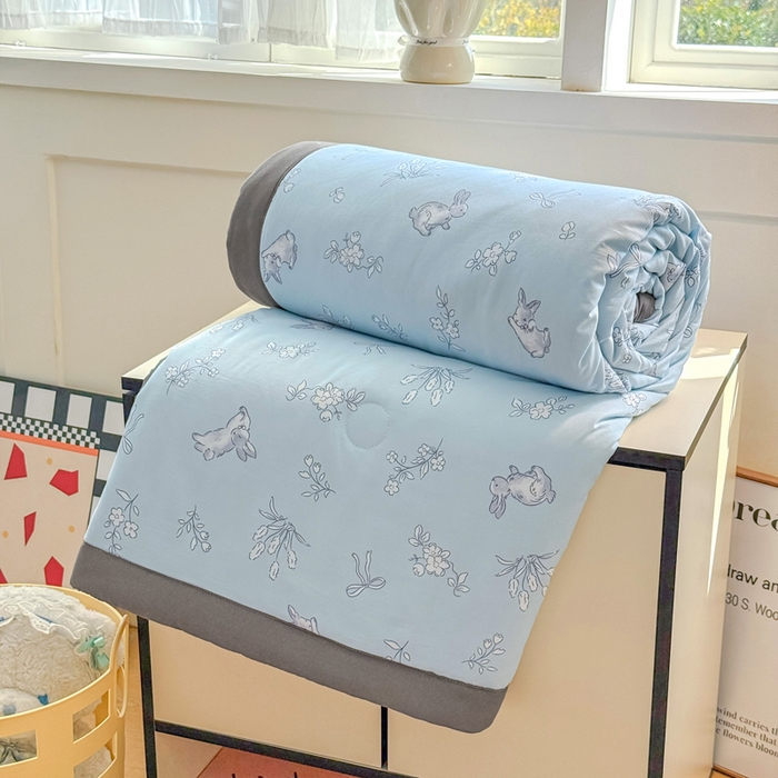 91家纺网 家纺一手货源 找家纺 优卡迪家纺馆 2026春夏新款针织棉双层纱夏被夏凉被空调被四件套【下载文件夹包含买家秀】 知秋