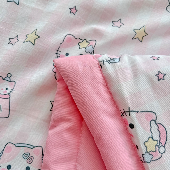 91家纺网 家纺一手货源 找家纺 优卡迪家纺馆 2026春夏新款针织棉双层纱夏被夏凉被空调被四件套【下载文件夹包含买家秀】 知音