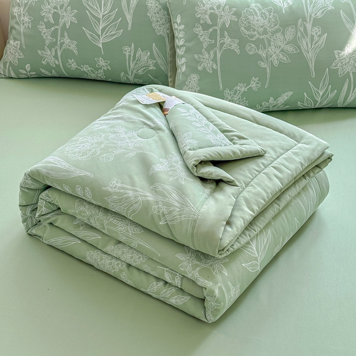 91家纺网 家纺一手货源 找家纺 优卡迪家纺馆 2026春夏新款针织棉双层纱夏被夏凉被空调被四件套【下载文件夹包含买家秀】 森恋