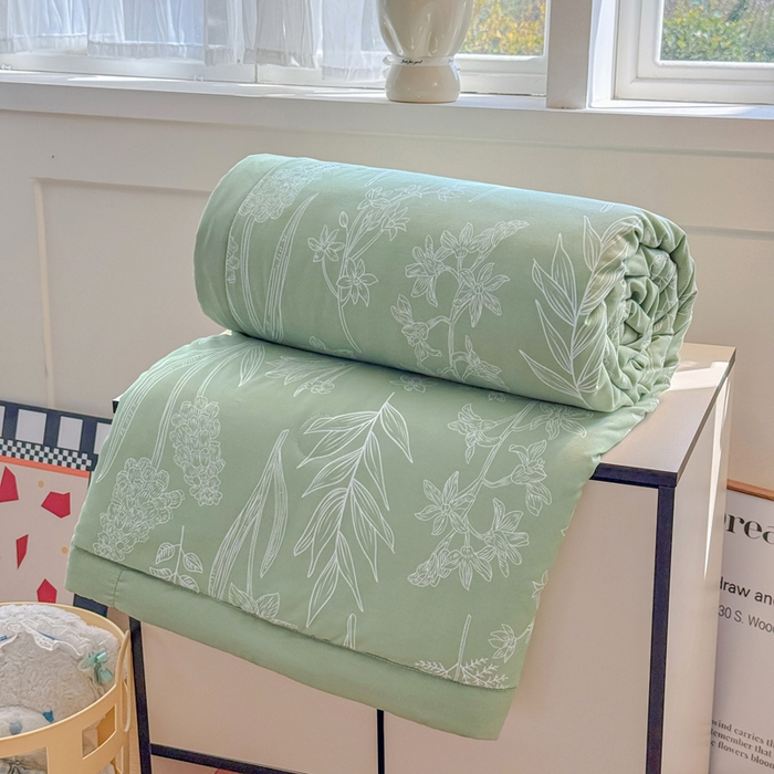 91家纺网 家纺一手货源 找家纺 优卡迪家纺馆 2026春夏新款针织棉双层纱夏被夏凉被空调被四件套【下载文件夹包含买家秀】 森恋