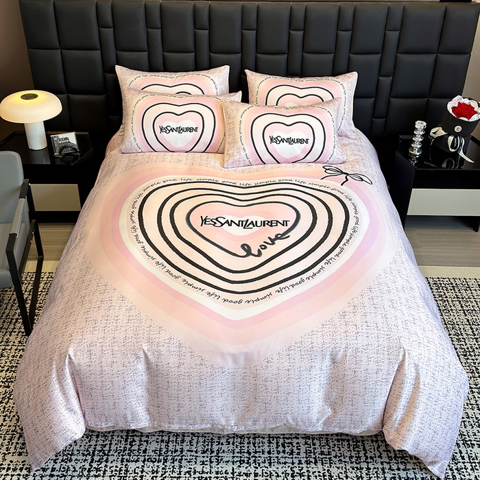 91家纺网 家纺一手货源 找家纺 奥汀洛家纺 2026新款轻奢数码印花冰丝四件套 艳色