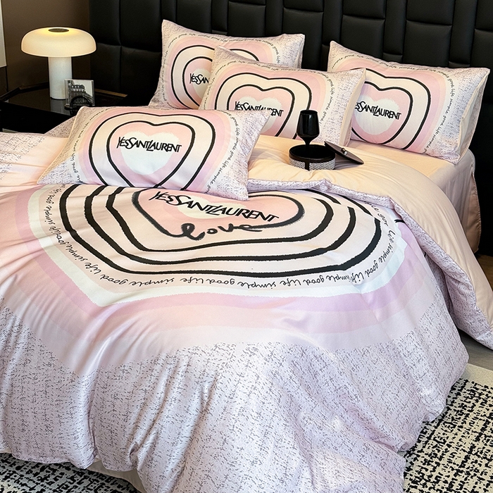 91家纺网 家纺一手货源 找家纺 奥汀洛家纺 2026新款轻奢数码印花冰丝四件套 艳色