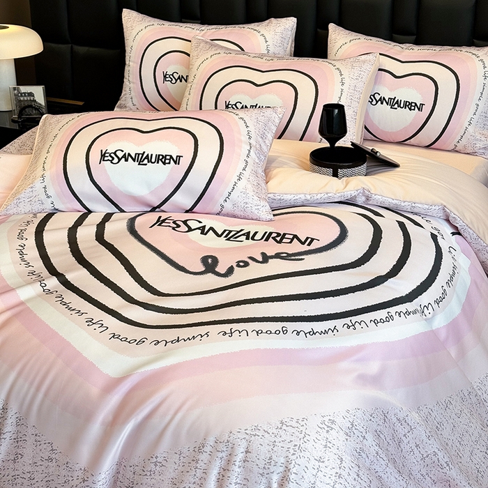 91家纺网 家纺一手货源 找家纺 奥汀洛家纺 2026新款轻奢数码印花冰丝四件套 艳色