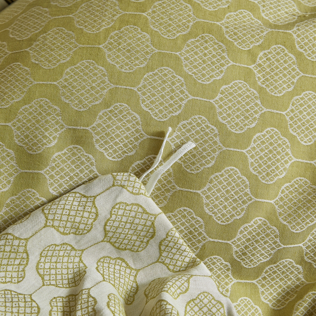 91家纺网 家纺一手货源 找家纺 乐家毛巾被（工厂自产自销） 2026新款40s全棉纯棉色织提花四件套 花间格律