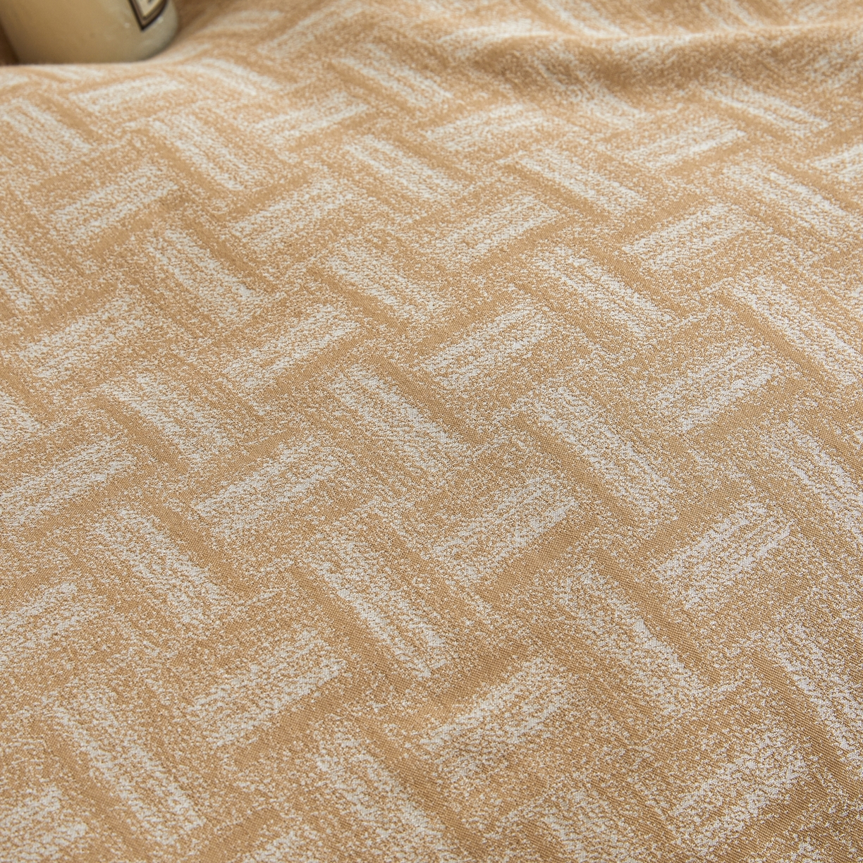 91家纺网 家纺一手货源 找家纺 乐家毛巾被（工厂自产自销） 2026新款40s全棉纯棉色织提花四件套 几何游戏