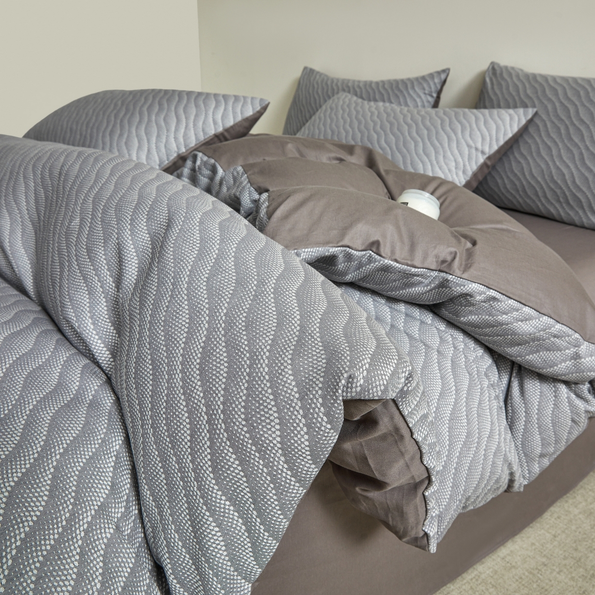 乐家毛巾被（工厂自产自销） 2026新款40s全棉纯棉色织提花四件套 蓝屿风眠