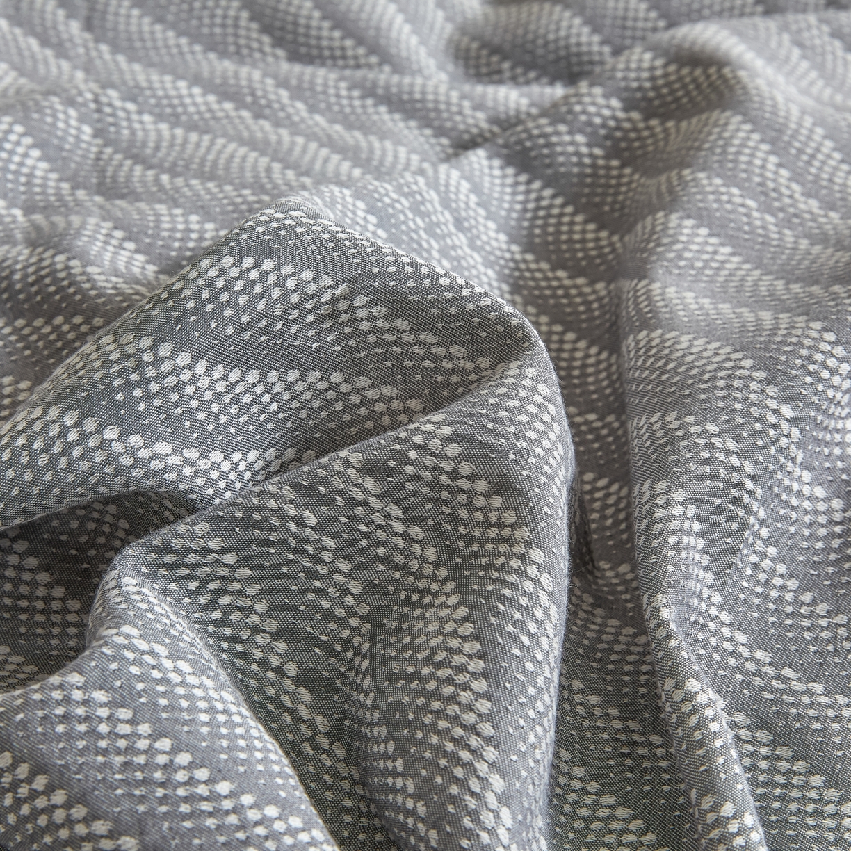 91家纺网 家纺一手货源 找家纺 乐家毛巾被（工厂自产自销） 2026新款40s全棉纯棉色织提花四件套 蓝屿风眠