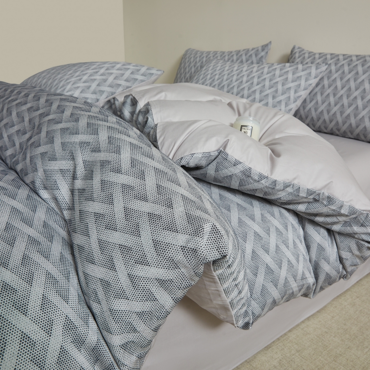 乐家毛巾被（工厂自产自销） 2026新款40s全棉纯棉色织提花四件套 曼迪灰蓝