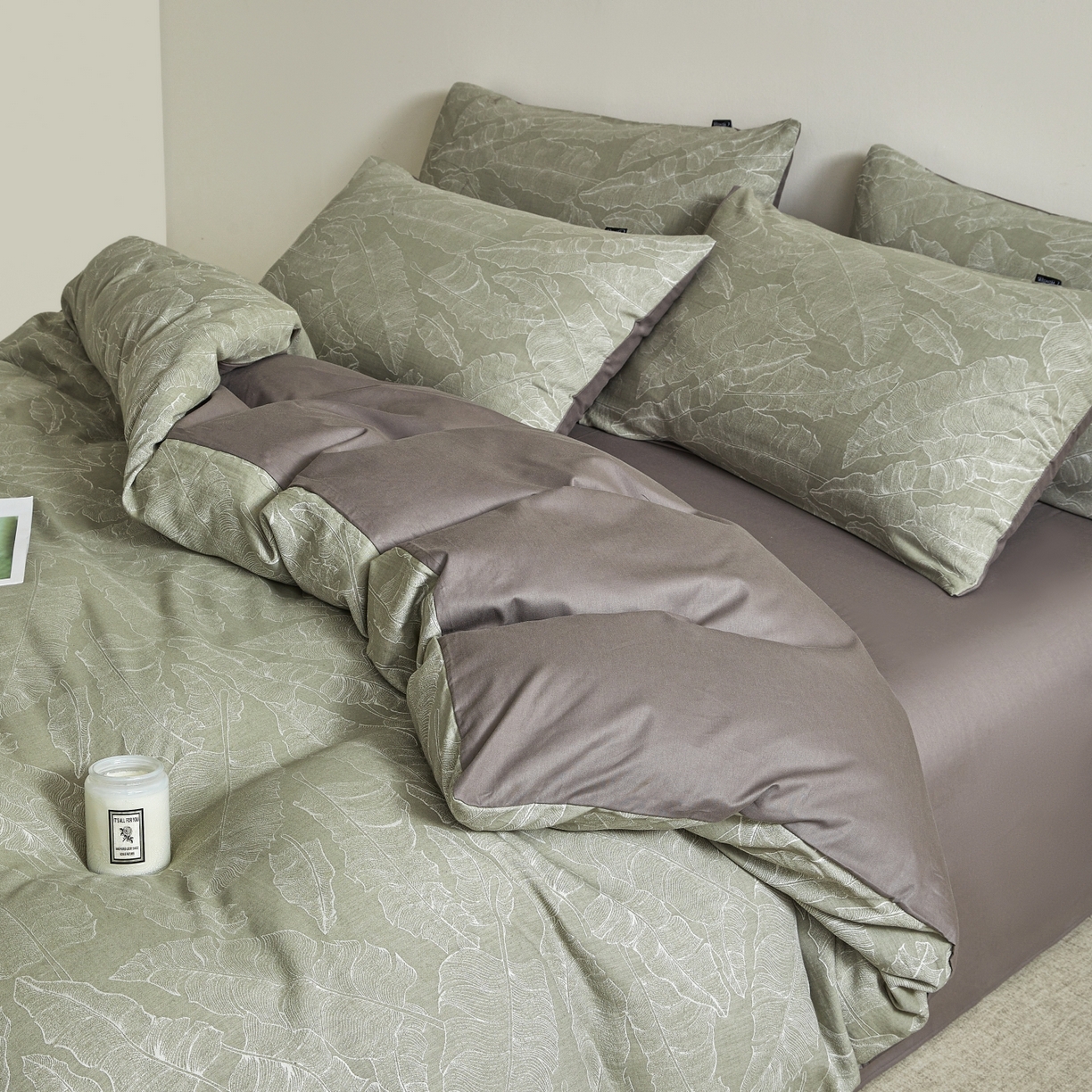 91家纺网 家纺一手货源 找家纺 乐家毛巾被（工厂自产自销） 2026新款40s全棉纯棉色织提花四件套 青禾晓雾