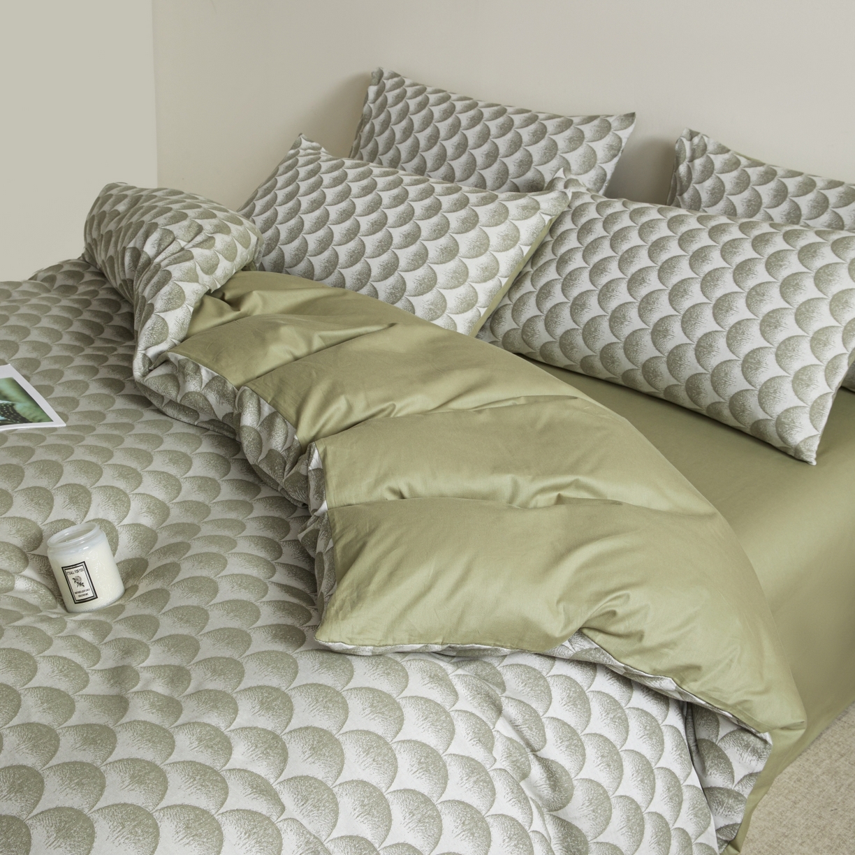 91家纺网 家纺一手货源 找家纺 乐家毛巾被（工厂自产自销） 2026新款40s全棉纯棉色织提花四件套 疏花浅韵