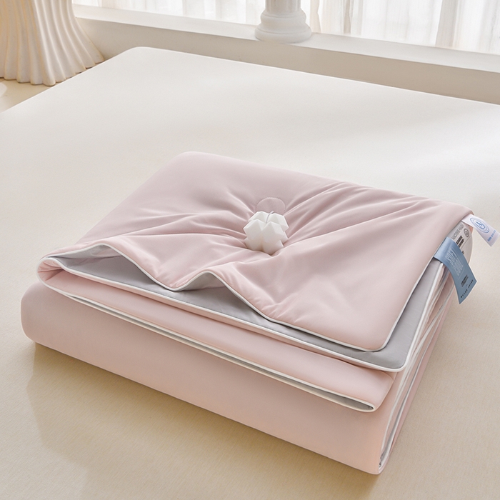 叠派家纺 2026新款A类氨纶凉感丝夏被印花空调被西瓜夏凉被直播 浅豆沙