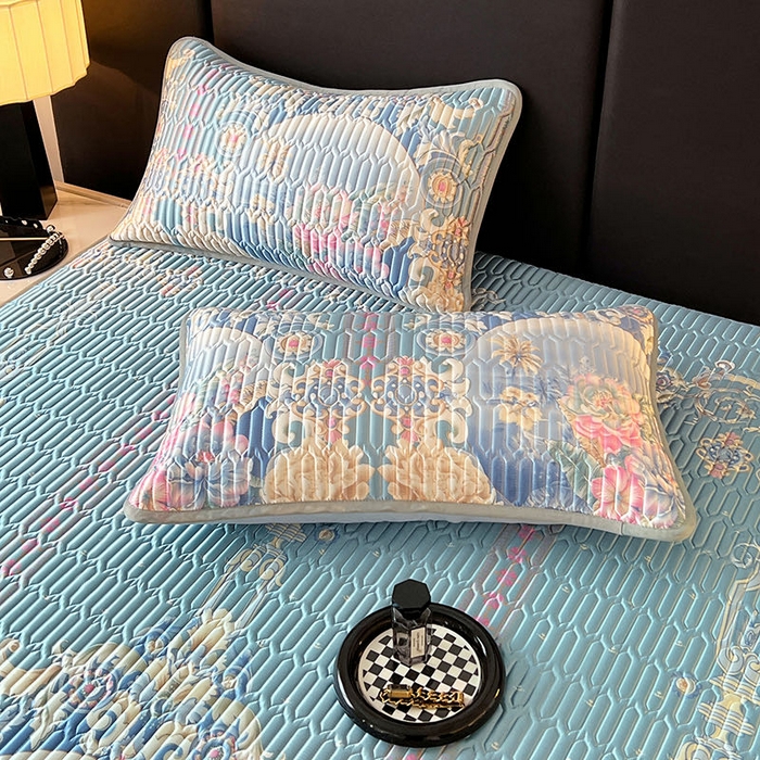 91家纺网 家纺一手货源 找家纺 yyds网供 2026新款9mm加厚艾草冰皮锦氨凉感乳胶席三件套空调水洗软席夏季凉席席子凉席 镜中花