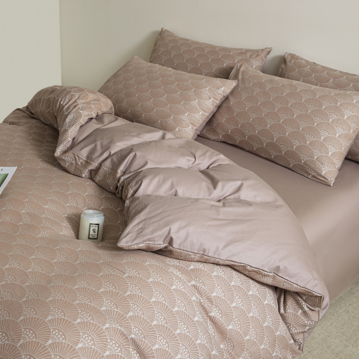 91家纺网 家纺一手货源 找家纺 乐家毛巾被（工厂自产自销） 2026新款40s全棉纯棉色织提花四件套 素槿清风