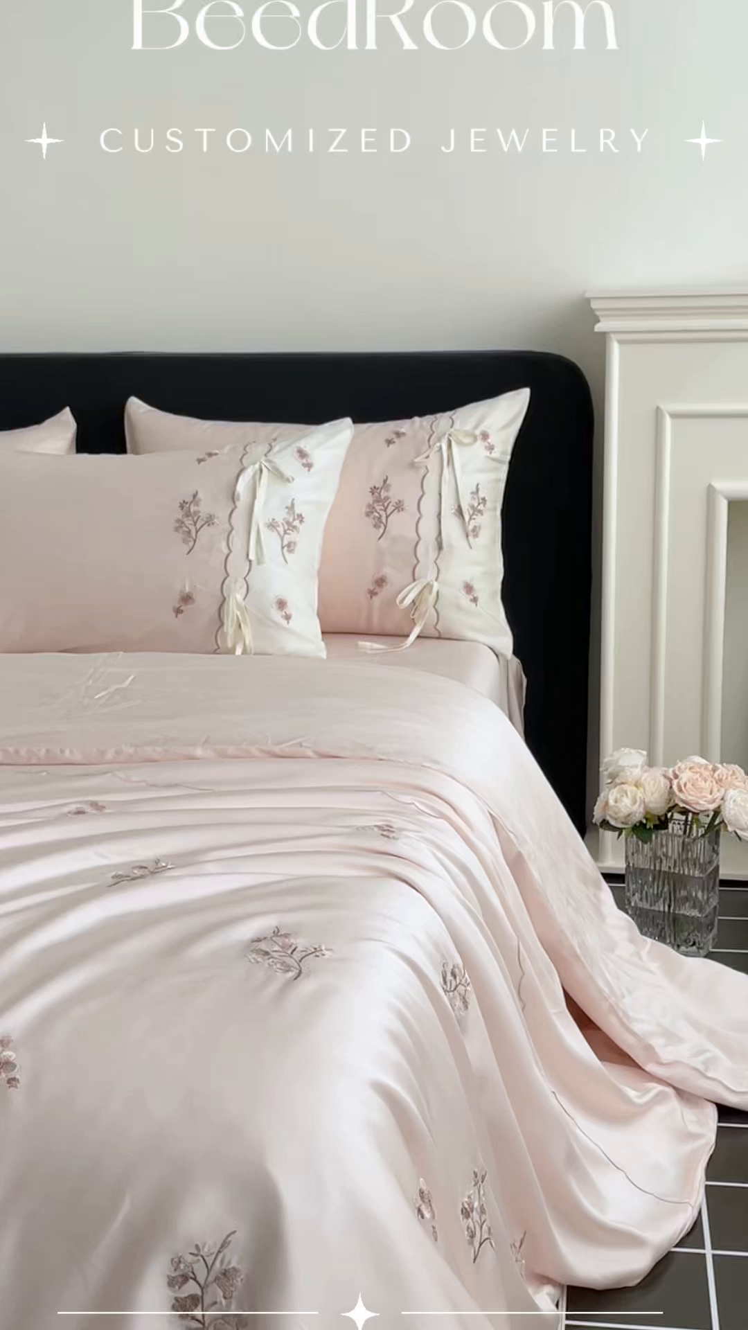 91家纺网 家纺一手货源 找家纺 （总）蓝米卡夫 2026夏季新款60S兰精天丝刺绣四件套-汐语（礼盒）