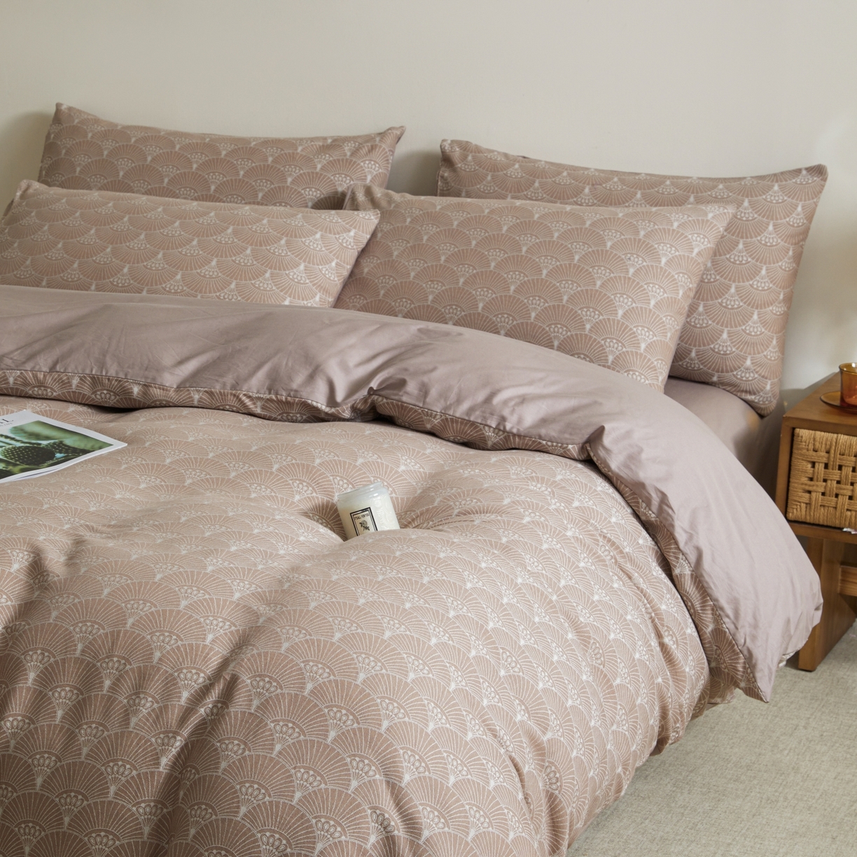 91家纺网 家纺一手货源 找家纺 乐家毛巾被（工厂自产自销） 2026新款40s全棉纯棉色织提花四件套 素槿清风