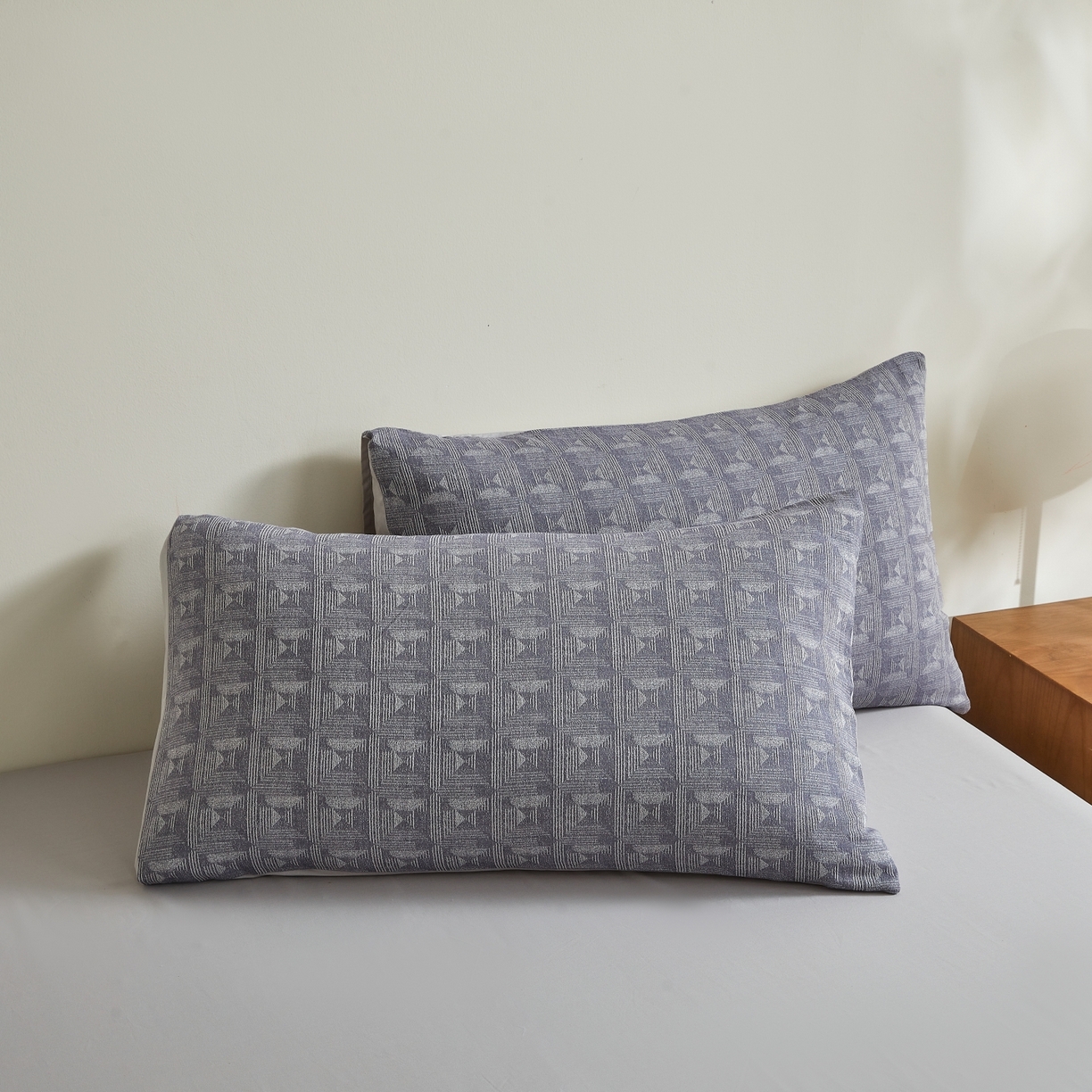 91家纺网 家纺一手货源 找家纺 乐家毛巾被（工厂自产自销） 2026新款40s全棉纯棉色织提花四件套 素年锦时