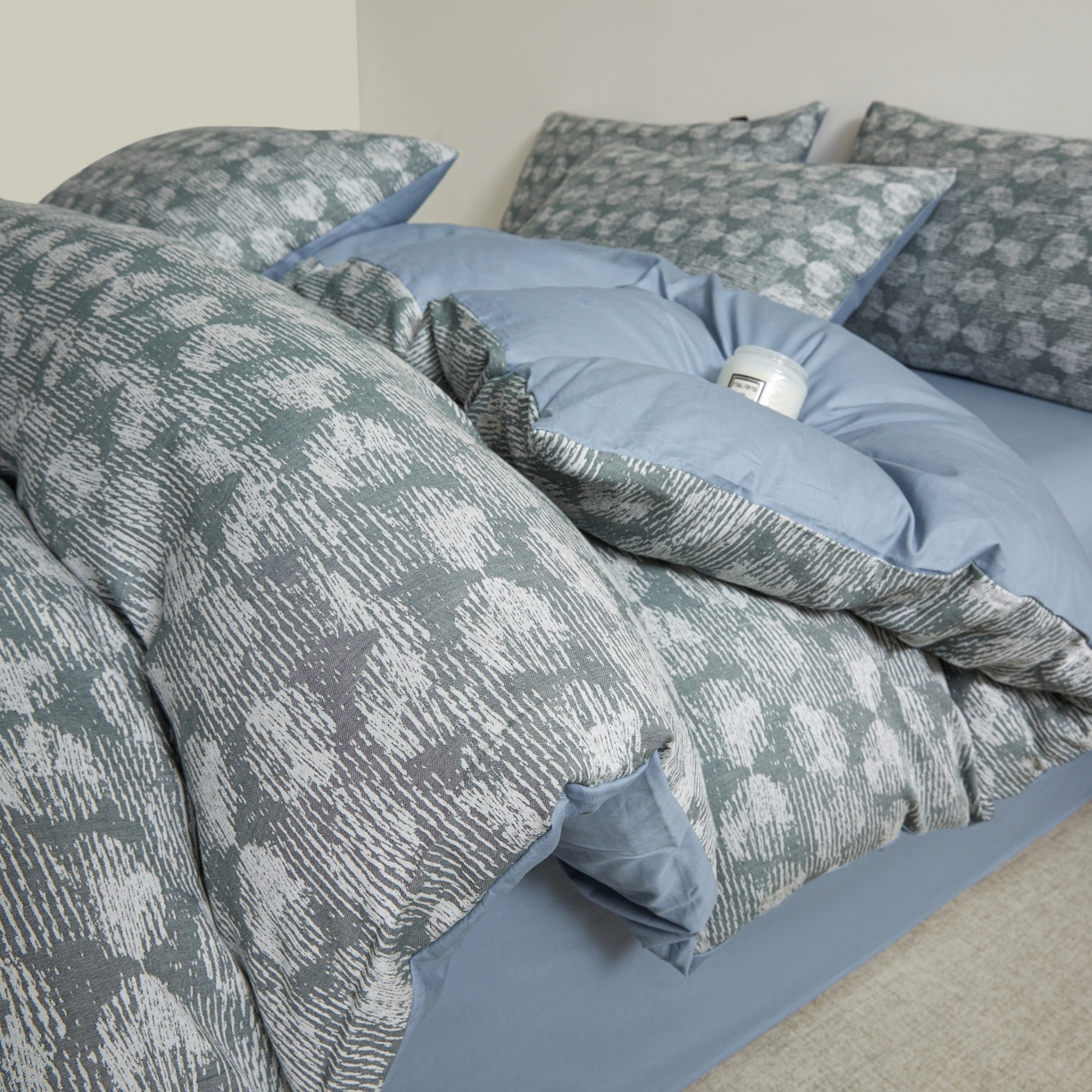 乐家毛巾被（工厂自产自销） 2026新款40s全棉纯棉色织提花四件套 雾槿花簇