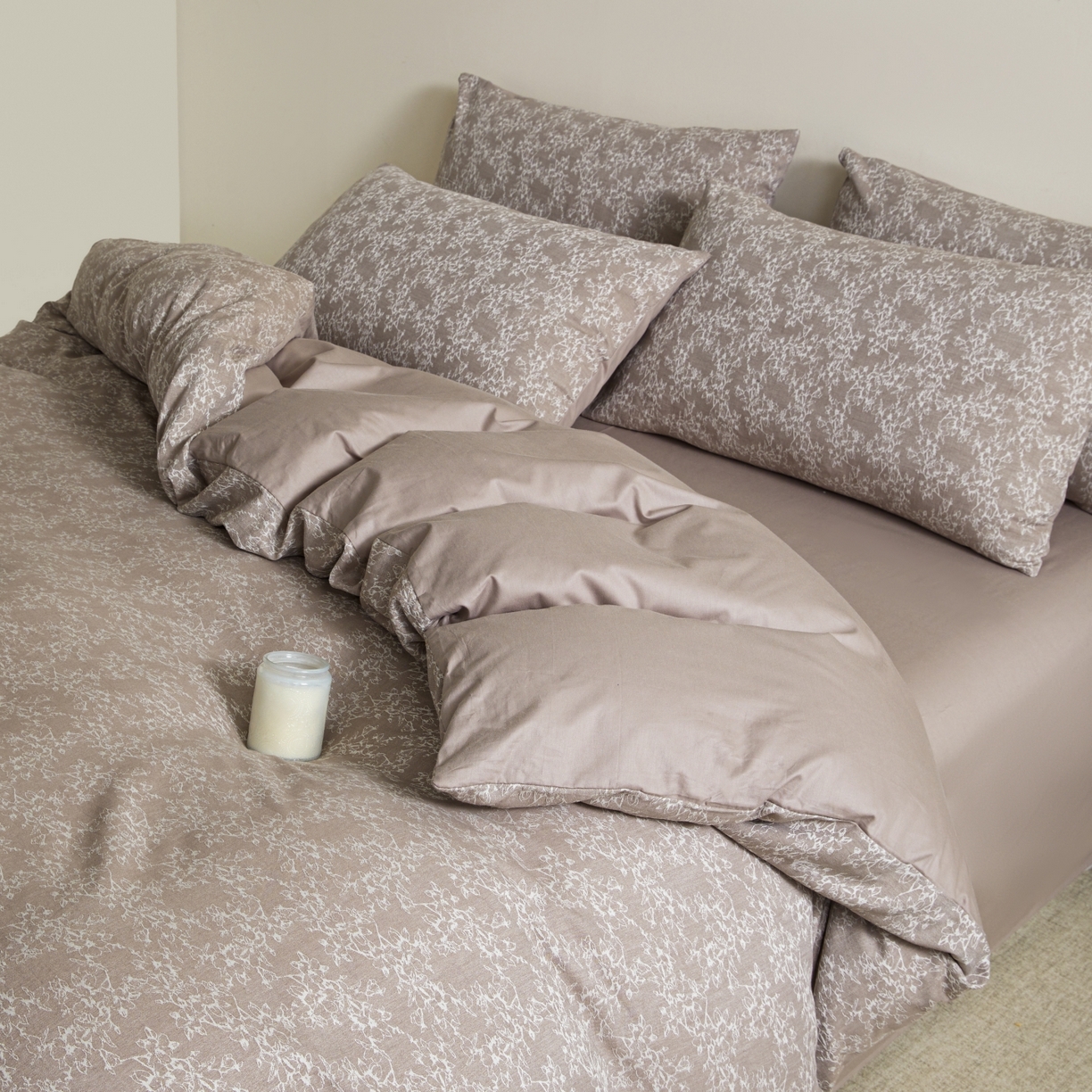 91家纺网 家纺一手货源 找家纺 乐家毛巾被（工厂自产自销） 2026新款40s全棉纯棉色织提花四件套 烟芙花眠