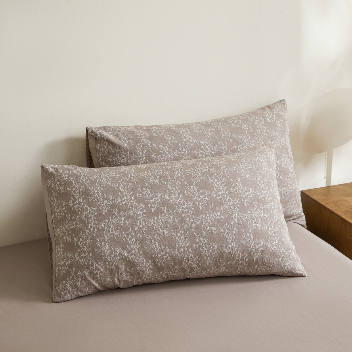 91家纺网 家纺一手货源 找家纺 乐家毛巾被（工厂自产自销） 2026新款40s全棉纯棉色织提花四件套 烟芙花眠