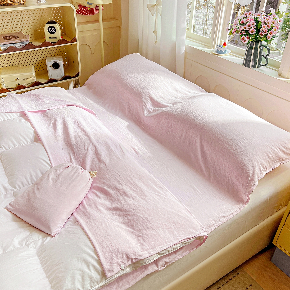 91家纺网 家纺一手货源 找家纺 （总）维娜斯家纺 2026新款纯色水洗棉旅行酒店隔脏睡袋