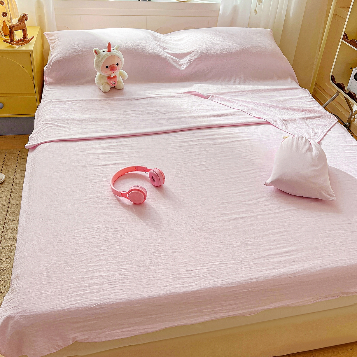 91家纺网 家纺一手货源 找家纺 （总）维娜斯家纺 2026新款纯色水洗棉旅行酒店隔脏睡袋