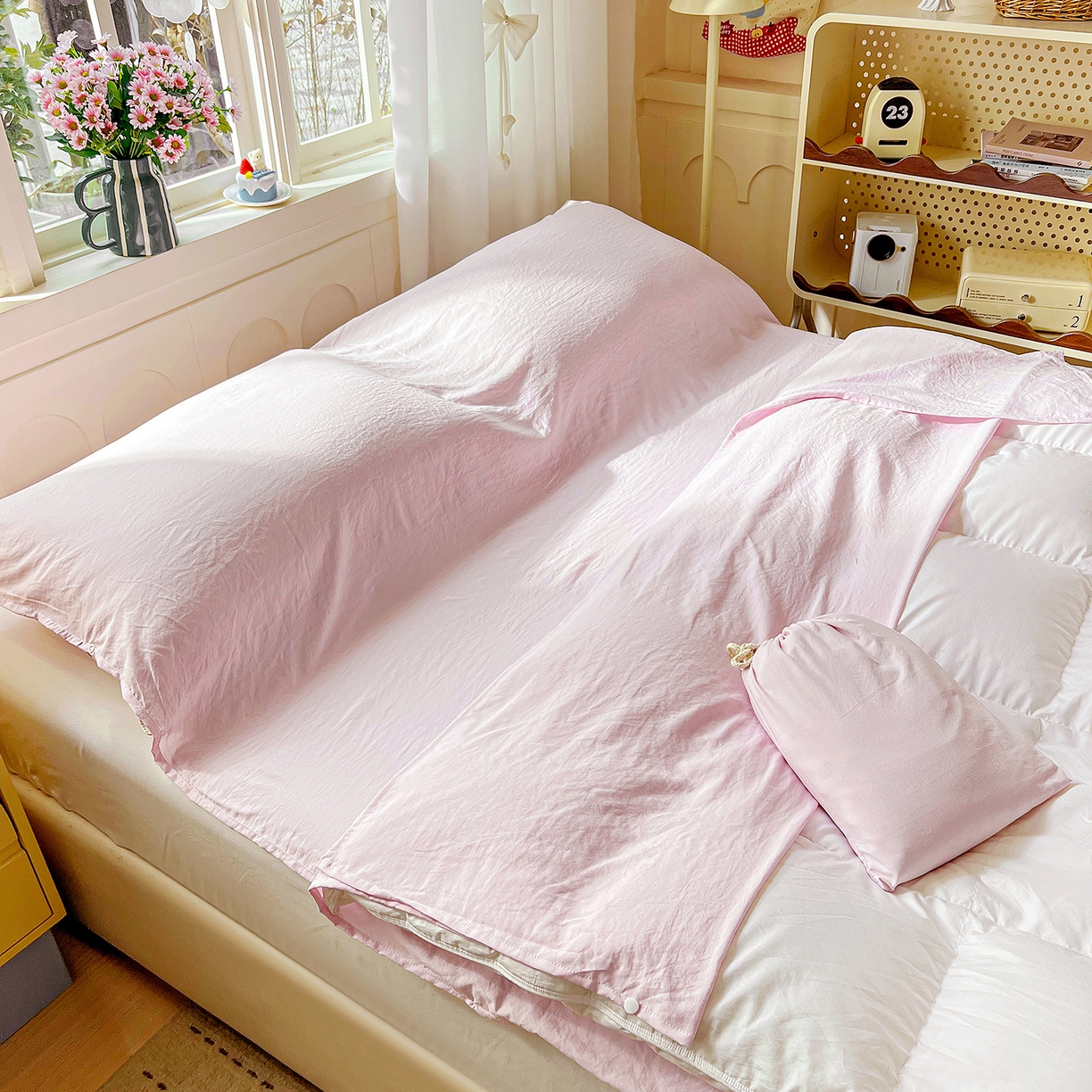 91家纺网 家纺一手货源 找家纺 （总）维娜斯家纺 2026新款纯色水洗棉旅行酒店隔脏睡袋