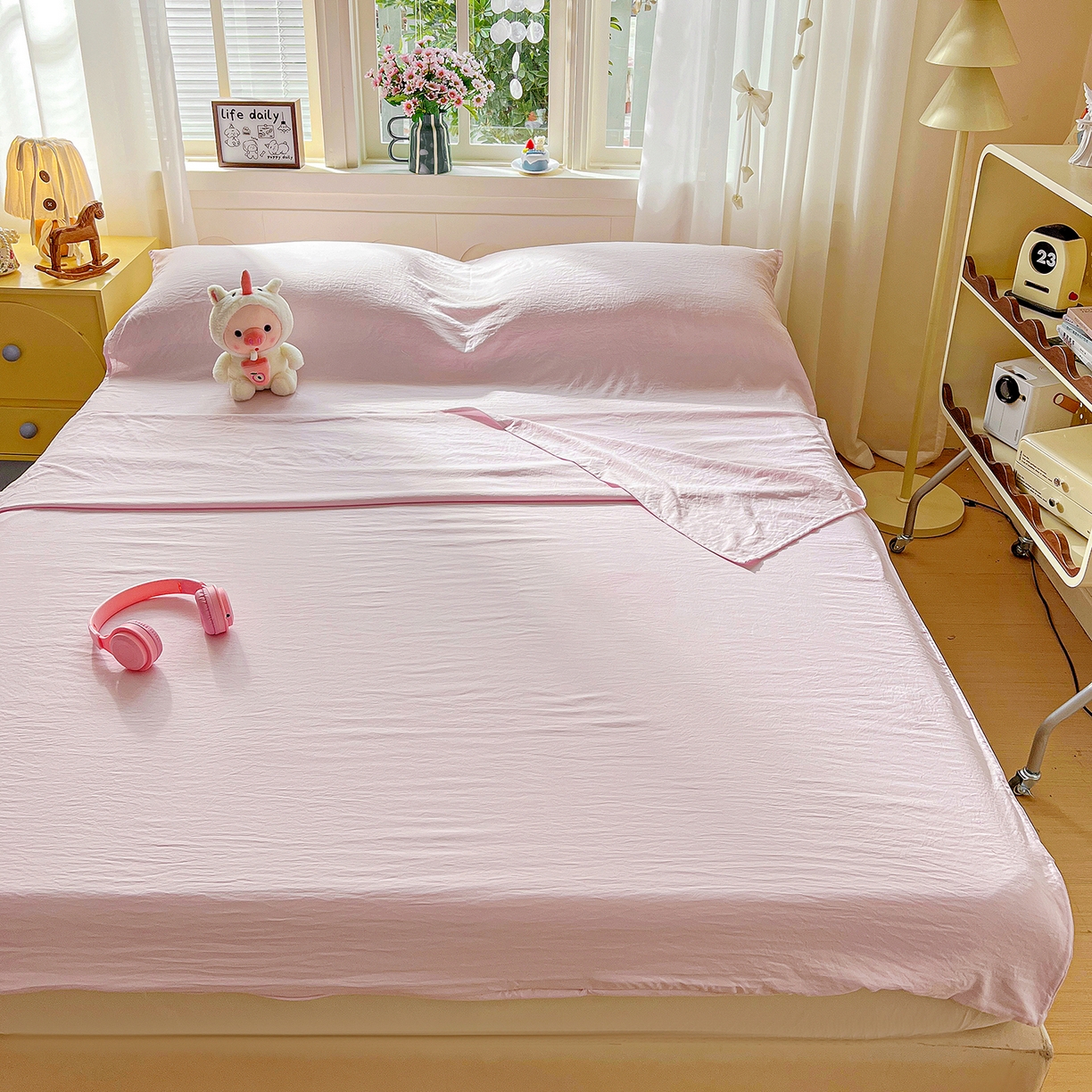 91家纺网 家纺一手货源 找家纺 （总）维娜斯家纺 2026新款纯色水洗棉旅行酒店隔脏睡袋